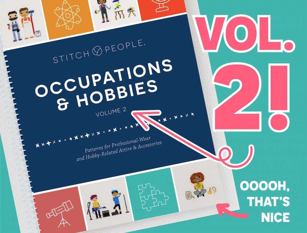a picture of the front cover of the new Stitch People Book Occupations and Hobbies Volume 2